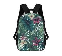 HETVBNS Tropical Leaves Backpack for Women Men, Durable 600D Polyester Bookbag with Large Capacity, Lightweight 17 Inch Laptop Backpack Minimalism Casual Daypack for Work, Travel