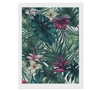 HETVBNS Tropical Leaves Diamond Painting Kits for Adults, Full Round Drill DIY Diamond Art for Beginners, 5D Gem Art and Crafts for Home Wall Decor 12"x16"
