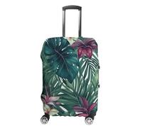 HETVBNS Tropical Leaves Luggage Cover, Elastic Luggage Protector Fits 19-32in Suitcases, Washable & Anti-Scratch Suitcase Cover for Men Women, style, M, Classic