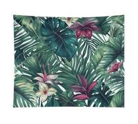 HETVBNS Tropical Leaves Tapestry Wall Hanging - 50"x60" Aesthetic Tapestries Soft Polyester Wall Art Decor Large Tapestry for Bedroom Living Room Dorm Backdrop, Hanging Kit Included