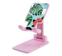 HETVBNS Tropical Plant Flower Phone Stand for Desk - Adjustable & Foldable Tablet Stand Portable Cell Phone Stand Holder Compatible with 4-13" Smartphones, Tablets