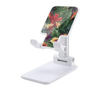 HETVBNS Tropical Plant Flowers Phone Stand for Desk - Adjustable & Foldable Tablet Stand Portable Cell Phone Stand Holder Compatible with 4-13" Smartphones, Tablets