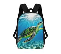 HETVBNS Turtle Swimming in The Sea Backpack for Women Men, Durable 600D Polyester Bookbag with Large Capacity, Lightweight 17 Inch Laptop Backpack Minimalism Casual Daypack for Work, Travel