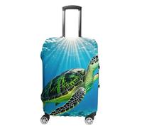 HETVBNS Turtle Swimming in The Sea Luggage Cover, Elastic Luggage Protector Fits 19-32in Suitcases, Washable & Anti-Scratch Suitcase Cover for Men Women, style, Small, Classic