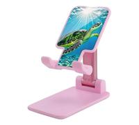 HETVBNS Turtle Swimming in The Sea Phone Stand for Desk - Adjustable & Foldable Tablet Stand Portable Cell Phone Stand Holder Compatible with 4-13" Smartphones, Tablets