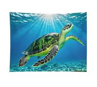 HETVBNS Turtle Swimming in The Sea Tapestry Wall Hanging - 30"x40" Aesthetic Tapestries Soft Polyester Wall Art Decor Large Tapestry for Bedroom Living Room Dorm Backdrop, Hanging Kit Included