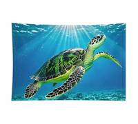 HETVBNS Turtle Swimming in The Sea Tapestry Wall Hanging - 40"x60" Aesthetic Tapestries Soft Polyester Wall Art Decor Large Tapestry for Bedroom Living Room Dorm Backdrop, Hanging Kit Included