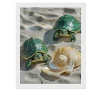 HETVBNS Two Turtles and Shells Diamond Painting Kits for Adults, Full Round Drill DIY Diamond Art for Beginners, 5D Gem Art and Crafts for Home Wall Decor 16"x20"