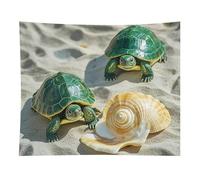 HETVBNS Two Turtles And Shells Tapestry Wall Hanging - 50"x60" Aesthetic Tapestries Soft Polyester Wall Art Decor Large Tapestry for Bedroom Living Room Dorm Backdrop, Hanging Kit Included