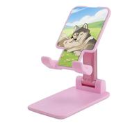 HETVBNS Two Wolf Hug Phone Stand for Desk - Adjustable & Foldable Tablet Stand Portable Cell Phone Stand Holder Compatible with 4-13" Smartphones, Tablets