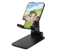 HETVBNS Two Wolf Hug Phone Stand for Desk - Adjustable & Foldable Tablet Stand Portable Cell Phone Stand Holder Compatible with 4-13" Smartphones, Tablets