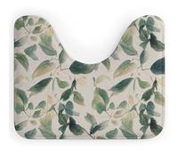HETVBNS U-Shaped Toilet Rugs Absorbent Contour Rug Sage Green Eucalyptus Leaves Bathroom Rugs Non-Slip Bath Mat Bathroom Mat Washable Bath Floor Rug for Toilet