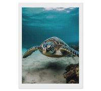 HETVBNS Underwater Diving Sea Turtle Diamond Painting Kits for Adults, Full Round Drill DIY Diamond Art for Beginners, 5D Gem Art and Crafts for Home Wall Decor 12"x16"