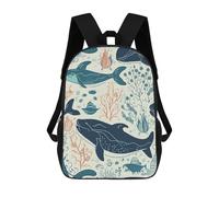 HETVBNS Underwater Whale Backpack for Women Men, Durable 600D Polyester Bookbag with Large Capacity, Lightweight 17 Inch Laptop Backpack Minimalism Casual Daypack for Work, Travel