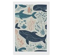 HETVBNS Underwater Whale Diamond Painting Kits for Adults, Full Round Drill DIY Diamond Art for Beginners, 5D Gem Art and Crafts for Home Wall Decor 8"x12"