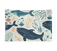 HETVBNS Underwater Whale Tapestry Wall Hanging - 60"x90" Aesthetic Tapestries Soft Polyester Wall Art Decor Large Tapestry for Bedroom Living Room Dorm Backdrop, Hanging Kit Included