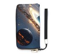 HETVBNS Universe Wallet, Elegant Wristlet Wallet with Multi-Card Slots, PU Leather Long Purse for Women, Men