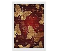 HETVBNS Valentine Hearts Golden Butterfly Diamond Painting Kits for Adults, Full Round Drill DIY Diamond Art for Beginners, 5D Gem Art and Crafts for Home Wall Decor 8"x12"