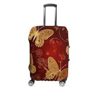 HETVBNS Valentine Hearts Golden Butterfly Luggage Cover, Elastic Luggage Protector Fits 19-32in Suitcases, Washable & Anti-Scratch Suitcase Cover for Men Women, style, L, Classic