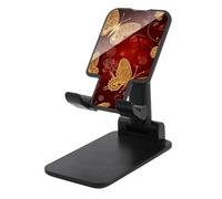 HETVBNS Valentine Hearts Golden Butterfly Phone Stand for Desk - Adjustable & Foldable Tablet Stand Portable Cell Phone Stand Holder Compatible with 4-13" Smartphones, Tablets