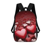 HETVBNS Valentines Love Hearts Backpack for Women Men, Durable 600D Polyester Bookbag with Large Capacity, Lightweight 17 Inch Laptop Backpack Minimalism Casual Daypack for Work, Travel
