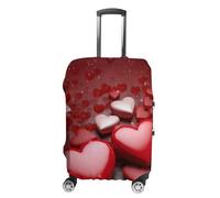HETVBNS Valentines Love Hearts Luggage Cover, Elastic Luggage Protector Fits 19-32in Suitcases, Washable & Anti-Scratch Suitcase Cover for Men Women, style, L, Classic