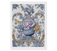 HETVBNS Vase in The Middle Diamond Painting Kits for Adults, Full Round Drill DIY Diamond Art for Beginners, 5D Gem Art and Crafts for Home Wall Decor 12"x16"