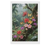 HETVBNS Vibrant Color Flower Blossom Diamond Painting Kits for Adults, Full Round Drill DIY Diamond Art for Beginners, 5D Gem Art and Crafts for Home Wall Decor 8"x12"