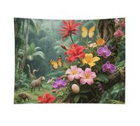 HETVBNS Vibrant Color Flower Blossom Tapestry Wall Hanging - 30"x40" Aesthetic Tapestries Soft Polyester Wall Art Decor Large Tapestry for Bedroom Living Room Dorm Backdrop, Hanging Kit Included