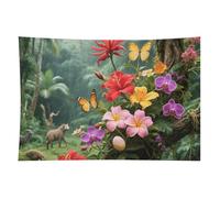 HETVBNS Vibrant Color Flower Blossom Tapestry Wall Hanging - 40"x60" Aesthetic Tapestries Soft Polyester Wall Art Decor Large Tapestry for Bedroom Living Room Dorm Backdrop, Hanging Kit Included