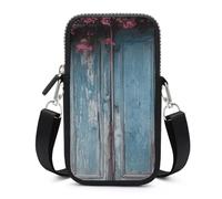 HETVBNS Vintage Blue Wood Cell Phone Bag with Detachable Strap, Aesthetic Mini Sling Bag Small Crossbody Bag for Phone