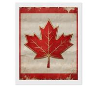 HETVBNS Vintage Canada Flag Diamond Painting Kits for Adults, Full Round Drill DIY Diamond Art for Beginners, 5D Gem Art and Crafts for Home Wall Decor 16"x20"