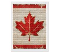 HETVBNS Vintage Canada Flag Diamond Painting Kits for Adults, Full Round Drill DIY Diamond Art for Beginners, 5D Gem Art and Crafts for Home Wall Decor 12"x16"
