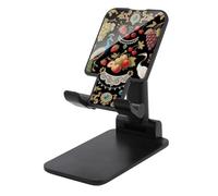 HETVBNS Vintage Fruit & Bird Print Phone Stand for Desk - Adjustable & Foldable Tablet Stand Portable Cell Phone Stand Holder Compatible with 4-13" Smartphones, Tablets