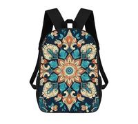 HETVBNS Vintage Mandala Flowers Backpack for Women Men, Durable 600D Polyester Bookbag with Large Capacity, Lightweight 17 Inch Laptop Backpack Minimalism Casual Daypack for Work, Travel
