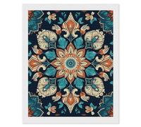 HETVBNS Vintage Mandala Flowers Diamond Painting Kits for Adults, Full Round Drill DIY Diamond Art for Beginners, 5D Gem Art and Crafts for Home Wall Decor 16"x20"