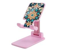 HETVBNS Vintage Mandala Flowers Phone Stand for Desk - Adjustable & Foldable Tablet Stand Portable Cell Phone Stand Holder Compatible with 4-13" Smartphones, Tablets