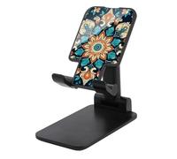 HETVBNS Vintage Mandala Flowers Phone Stand for Desk - Adjustable & Foldable Tablet Stand Portable Cell Phone Stand Holder Compatible with 4-13" Smartphones, Tablets