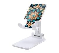 HETVBNS Vintage Mandala Flowers Phone Stand for Desk - Adjustable & Foldable Tablet Stand Portable Cell Phone Stand Holder Compatible with 4-13" Smartphones, Tablets