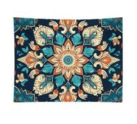 HETVBNS Vintage Mandala Flowers Tapestry Wall Hanging - 30"x40" Aesthetic Tapestries Soft Polyester Wall Art Decor Large Tapestry for Bedroom Living Room Dorm Backdrop, Hanging Kit Included