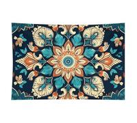 HETVBNS Vintage Mandala Flowers Tapestry Wall Hanging - 40"x60" Aesthetic Tapestries Soft Polyester Wall Art Decor Large Tapestry for Bedroom Living Room Dorm Backdrop, Hanging Kit Included