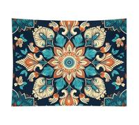 HETVBNS Vintage Mandala Flowers Tapestry Wall Hanging - 60"x80" Aesthetic Tapestries Soft Polyester Wall Art Decor Large Tapestry for Bedroom Living Room Dorm Backdrop, Hanging Kit Included