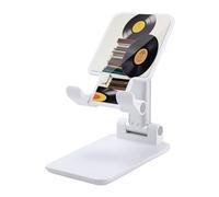 HETVBNS Vinyl Records and Tapes Phone Stand for Desk - Adjustable & Foldable Tablet Stand Portable Cell Phone Stand Holder Compatible with 4-13" Smartphones, Tablets