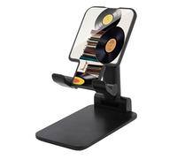 HETVBNS Vinyl Records and Tapes Phone Stand for Desk - Adjustable & Foldable Tablet Stand Portable Cell Phone Stand Holder Compatible with 4-13" Smartphones, Tablets