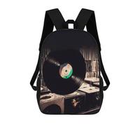 HETVBNS Vinyl Records Backpack for Women Men, Durable 600D Polyester Bookbag with Large Capacity, Lightweight 17 Inch Laptop Backpack Minimalism Casual Daypack for Work, Travel