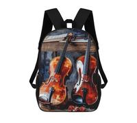 HETVBNS Violin And Cello Backpack for Women Men, Durable 600D Polyester Bookbag with Large Capacity, Lightweight 17 Inch Laptop Backpack Minimalism Casual Daypack for Work, Travel