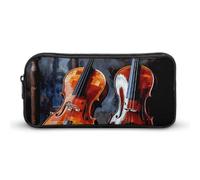 HETVBNS Violin And Cello Pencil Case Large Capacity, Durable Pencil Pouch Portable Small Cosmetic Bag with Metal Zipper, Simple Makeup Pouch Aesthetic Toiletry Bag for Travel Office