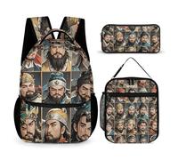HETVBNS Water Margin Heroes Backpack Set 3 Piece, Durable Backpack Insulated Lunch Bag Portable Pencil Case for Men Women