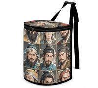 HETVBNS Water Margin Heroes Car Trash Can with Lid, Leakproof Hanging Automotive Trash Bin, Waterproof Garbage Storage Bag for Vehicles, RV, Bathroom, Office