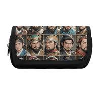 HETVBNS Water Margin Heroes Pencil Case Extra Large, Double Layer Pencil Pouch with Zipper, Portable Cosmetic Bags for Travel, Office Stationery Organizer for Women Men